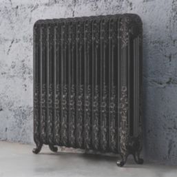 Arroll 794mm x 814mm 4260BTU Black / Silver Cast Iron 2 Column Radiator