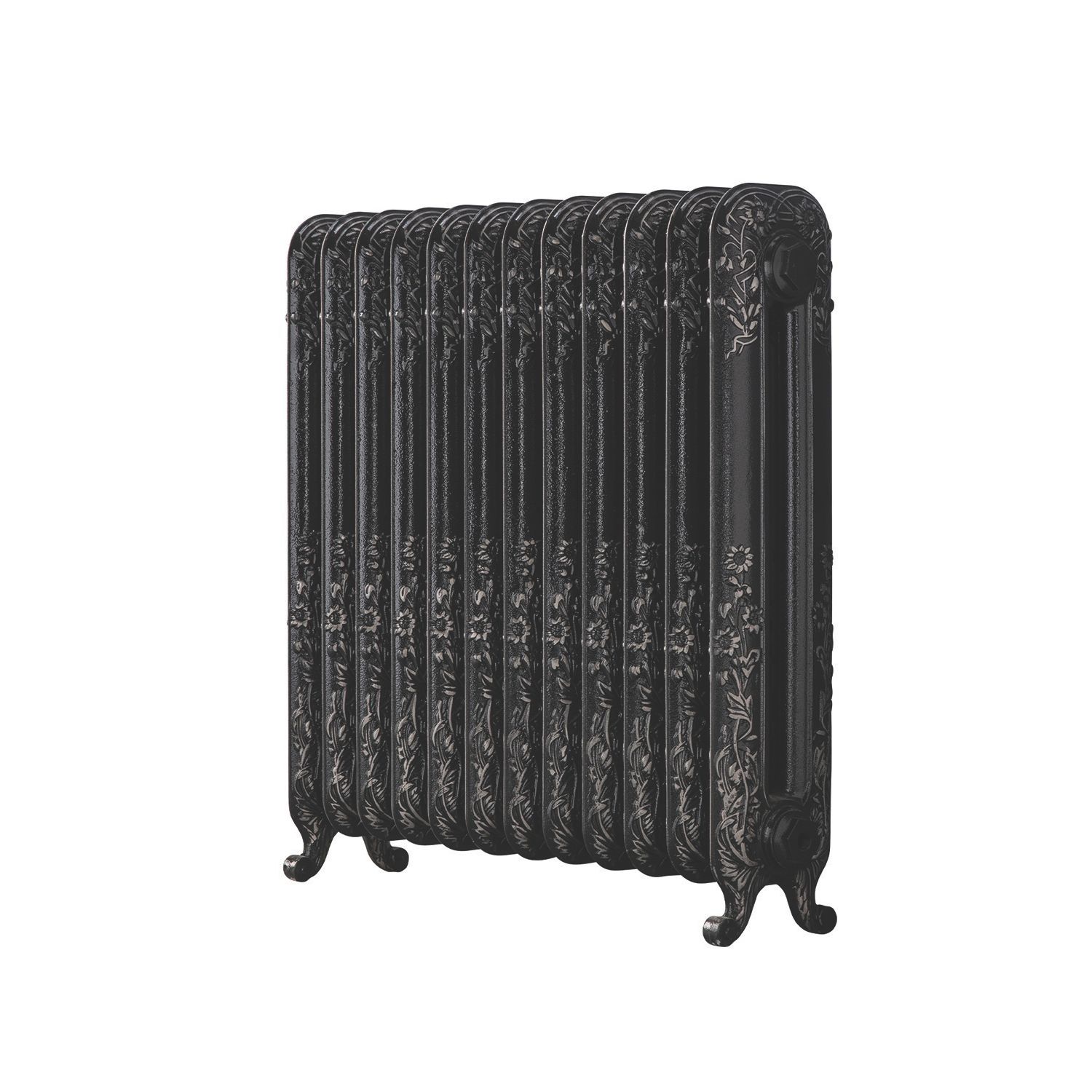 Arroll 794mm x 814mm 4260BTU Black / Silver Cast Iron 2 Column Radiator (978KY)