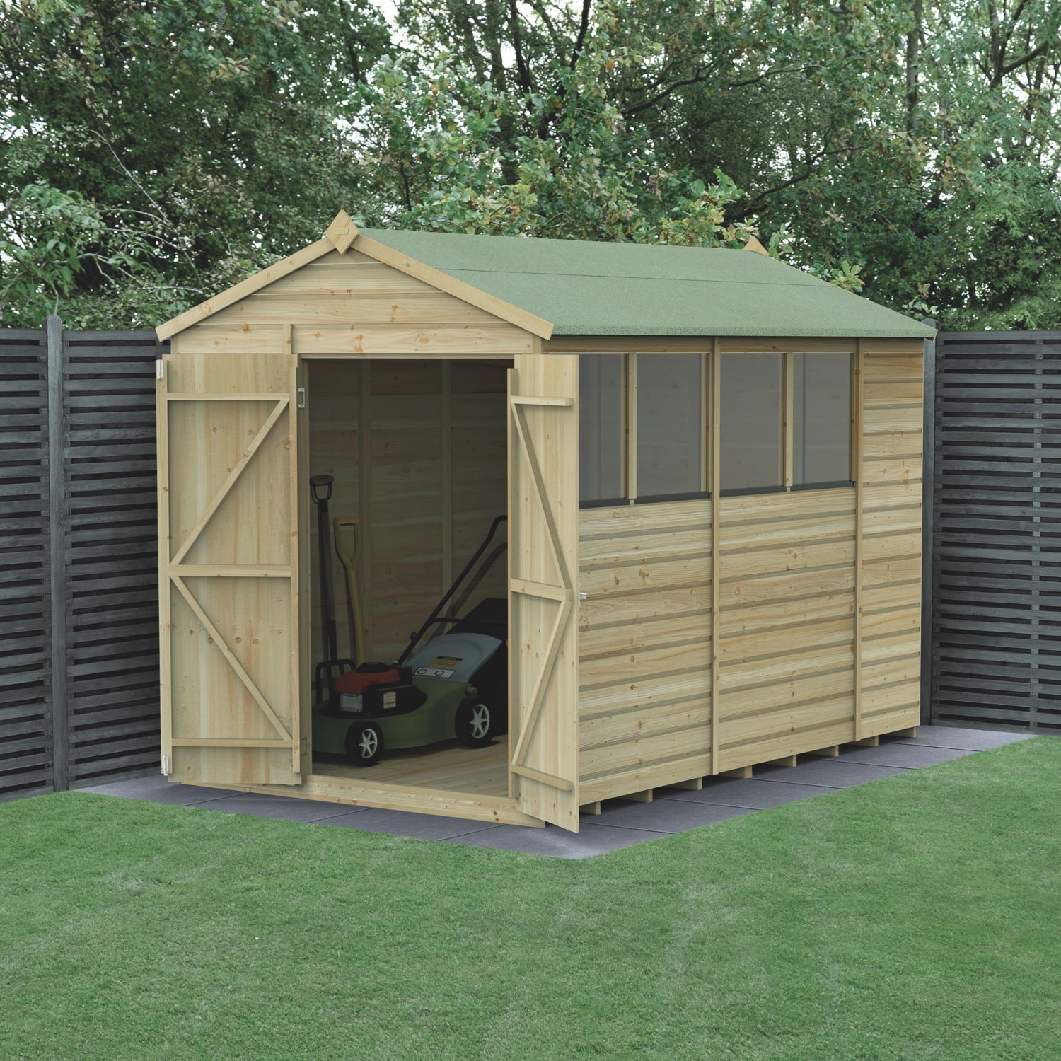 Forest Beckwood 6' x 9' 6" (Nominal) Apex Shiplap Timber Shed (978PW)