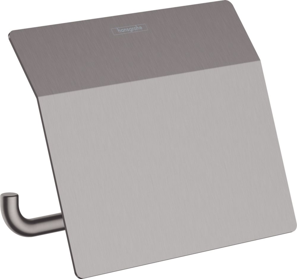 Hansgrohe AddStoris Toilet Roll Holder with Cover Brushed Black Chrome