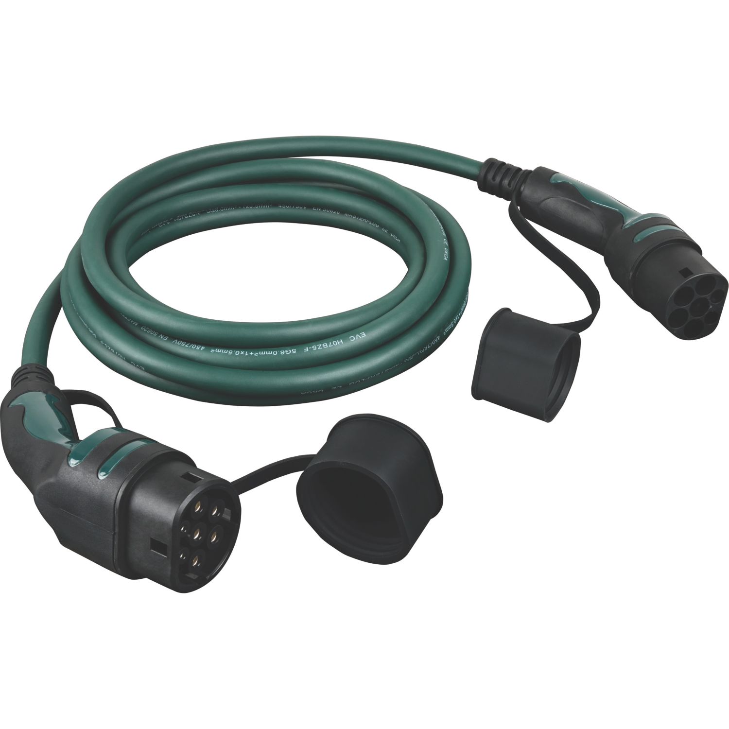 Masterplug 32A 22kW 3-Phase Mode 3 Type 2 Plug EV Charging Cable 5m (978XV)