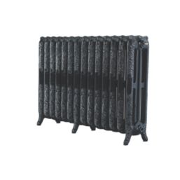 Arroll 760mm x 1154mm 6879BTU Black / Silver Cast Iron 3 Column Radiator