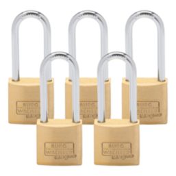 Burg-Wachter  Keyed Alike  Long Shackle  Padlocks Aluminium 50mm 5 Pack