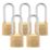 Burg-Wachter  Keyed Alike  Long Shackle  Padlocks Aluminium 50mm 5 Pack