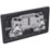 British General  Black 13A 2-Gang DP Switched Metal Clad Socket  with Colour-Matched Inserts