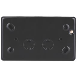 British General  Black 13A 2-Gang DP Switched Metal Clad Socket  with Colour-Matched Inserts