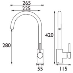 Bristan Pistachio Easyfit Monobloc Kitchen Sink Mixer Taps Chrome-Plated 1 Pair