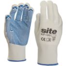 Site  PVC Dot Gripper Gloves White Large