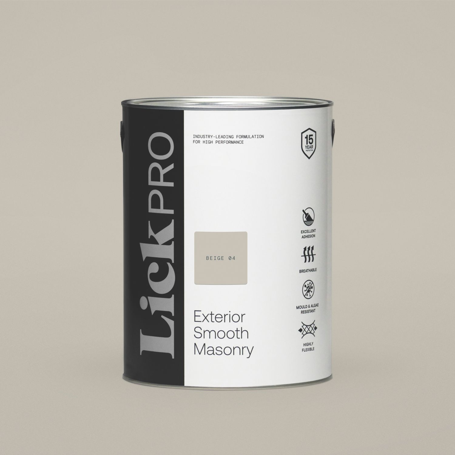 LickPro 5Ltr Smooth Beige 04 Masonry Paint (979FW)