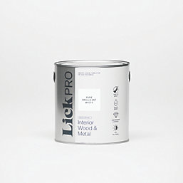LickPro  Gloss Pure Brilliant White Emulsion Wood & Metal Paint 2.5Ltr