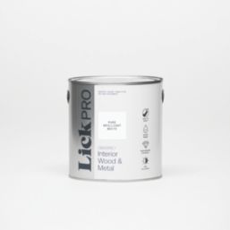 LickPro 2.5Ltr Pure Brilliant White Gloss Water-Based Trim Paint