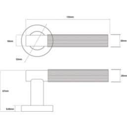 Eclipse Insignia Premium  Fire Rated Linear Lever On Rose Door Handle Pair Graphite 1 Pair