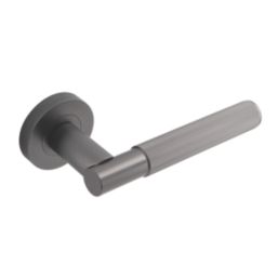 Eclipse Insignia Premium  Fire Rated Linear Lever On Rose Door Handle Pair Graphite 1 Pair