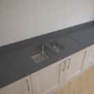 Metis  Dark Grey Kitchen Worktop with 1.5 Bowl Stainless Steel Sink 3050mm x 620mm x 15mm
