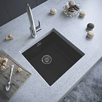 ETAL Comite 1 Bowl Granite Composite Kitchen Sink Matt Black 440 x 440mm
