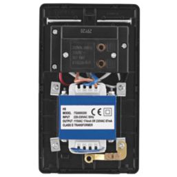 Arlec  2-Gang Dual Voltage Shaver Socket 115/230V Black with Colour-Matched Inserts