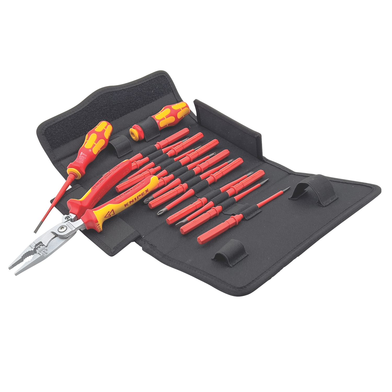 Wera Kraftform Kompakt 17 Extra Slim 1 Mixed Interchangeable VDE Insulated Screwdriver Set 17 Pieces (979TX)