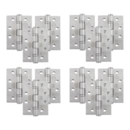 Smith & Locke  Satin Stainless Steel Grade 13 Fire Rated Door Hinges 102mm x 76mm 15 Pack
