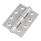 Smith & Locke  Satin Stainless Steel Grade 13 Fire Rated Door Hinges 102mm x 76mm 15 Pack