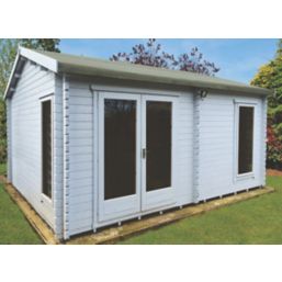 Shire Firestone 14' 6" x 13' (Nominal) Reverse Apex Timber Log Cabin