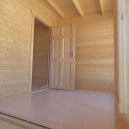 Shire Firestone 14' 6" x 13' (Nominal) Reverse Apex Timber Log Cabin