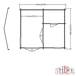 Shire Firestone 14' 6" x 13' (Nominal) Reverse Apex Timber Log Cabin
