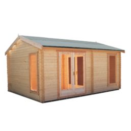 Shire Firestone 14' 6" x 13' (Nominal) Reverse Apex Timber Log Cabin
