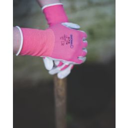 Showa 370  Nitrile Gardening Gloves Pink Small