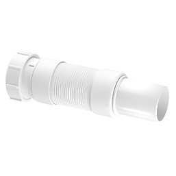 McAlpine Flexcon6 Flexible Waste Pipe Fitting White 40mm x 210mm