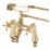 Refurb Swirl Traditional Gold 286.5mm Deck Mounted  Manual Mixer Tap