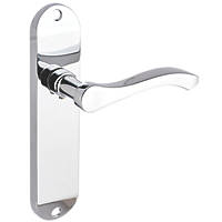 Smith & Locke Frome Fire Rated Latch Lever Door Handles Pair Polished Chrome