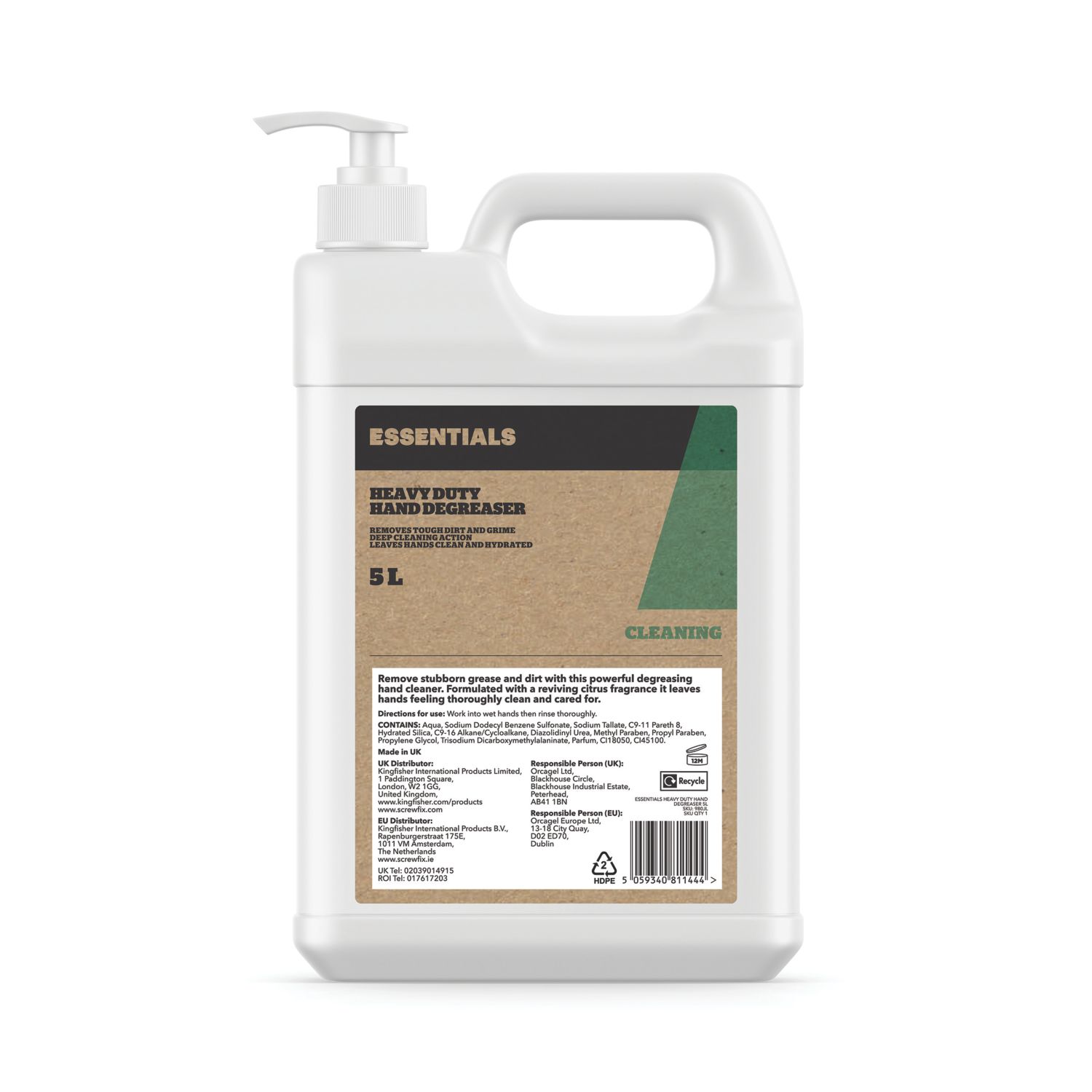 Essentials Hand Cleaner & Degreaser 5Ltr (980JL)