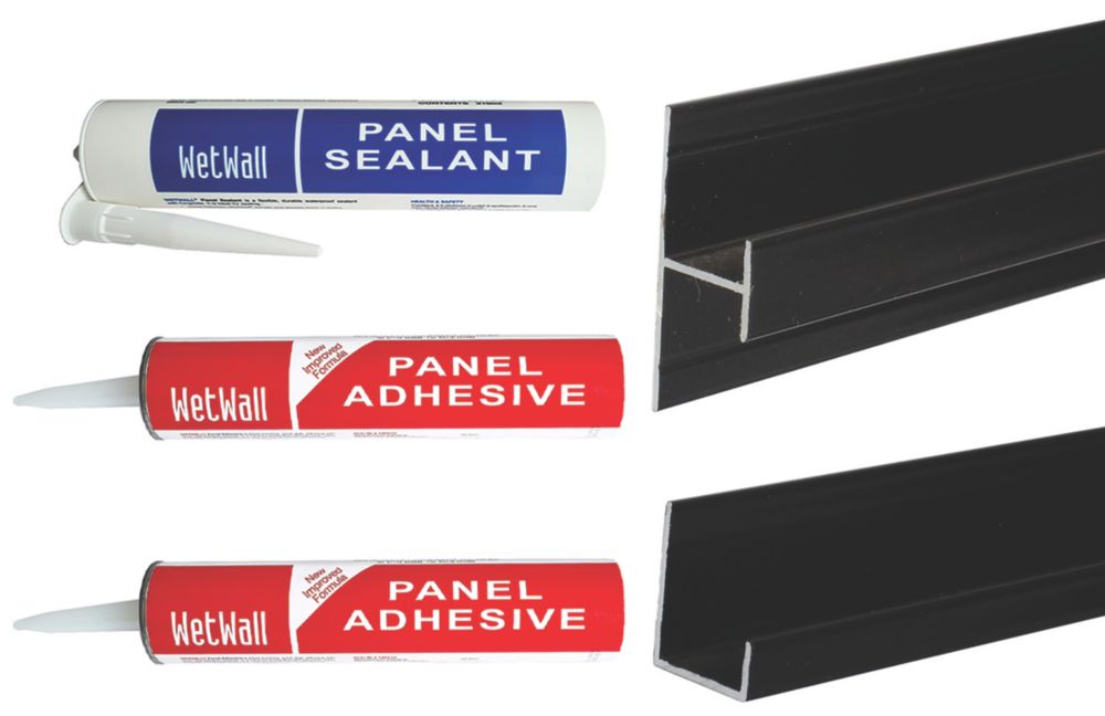 Splashwall  Panel Installation Kit Black