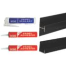 Splashwall  Panel Installation Kit Black 5 Piece Set