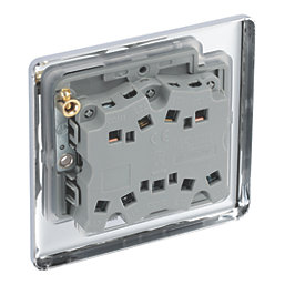 LAP  20A 16AX 3-Gang 2-Way Light Switch  Polished Chrome with White Inserts