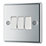LAP  20A 16AX 3-Gang 2-Way Light Switch  Polished Chrome with White Inserts