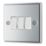 LAP  20A 16AX 3-Gang 2-Way Light Switch  Polished Chrome with White Inserts
