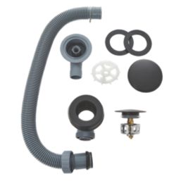 Highlife Bathrooms Clicker Waste Matt Black