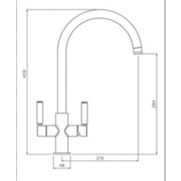 Abode Globe Aquifier 3-Way Deck Mounted Filter Tap Brushed Nickel