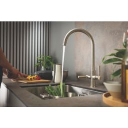 Abode Globe Aquifier 3-Way Deck Mounted Filter Tap Brushed Nickel