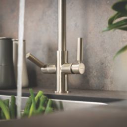 Abode Globe Aquifier 3-Way Deck Mounted Filter Tap Brushed Nickel