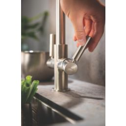 Abode Globe Aquifier 3-Way Deck Mounted Filter Tap Brushed Nickel