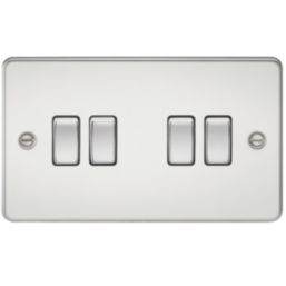 Knightsbridge  10AX 4-Gang 2-Way Light Switch  Polished Chrome