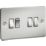 Knightsbridge  10AX 4-Gang 2-Way Light Switch  Polished Chrome