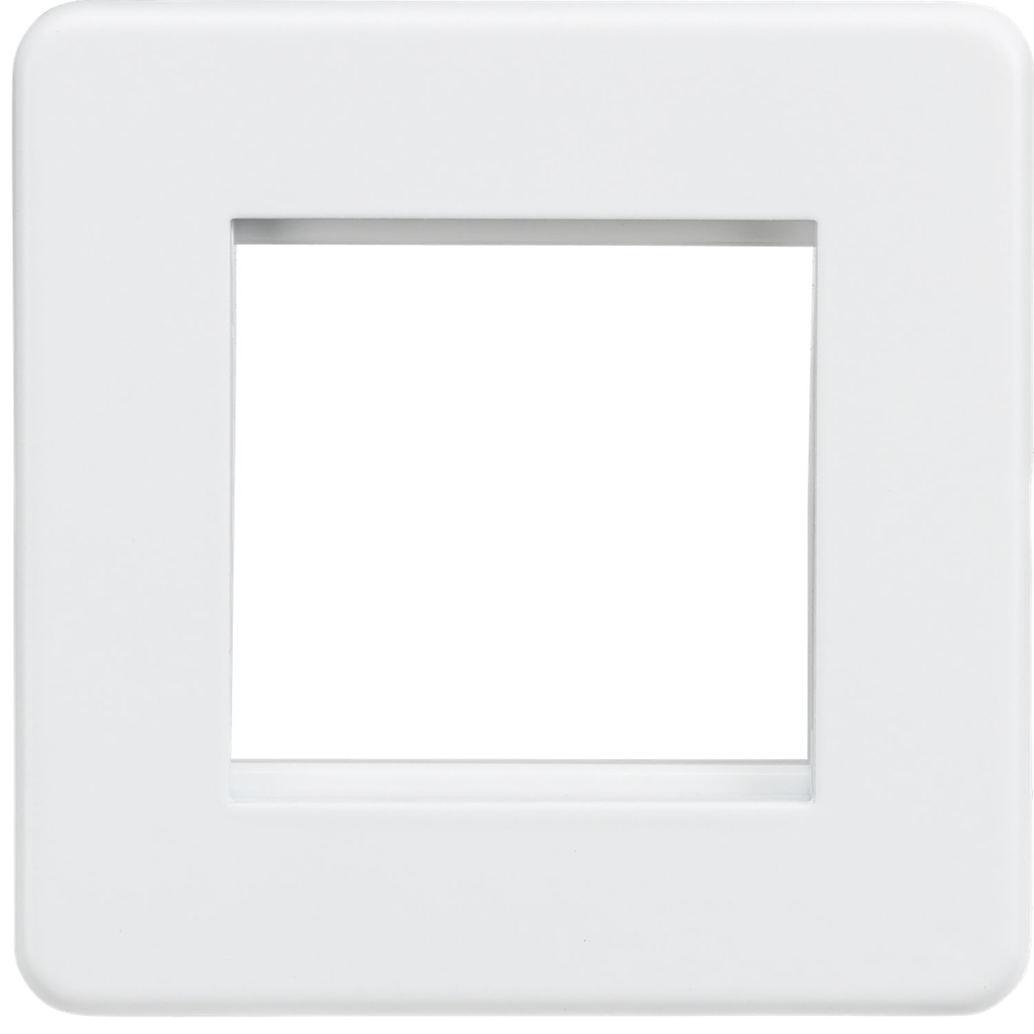 Knightsbridge Screwless 2-Module Modular Faceplate Matt White (980YA)