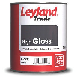 Leyland Trade  High Gloss Black Trim Paint 750ml
