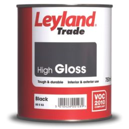Leyland Trade 750ml Black High Gloss Solvent-Based Trim Paint