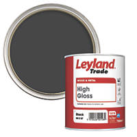 Leyland Trade  High Gloss Black Trim Paint 750ml