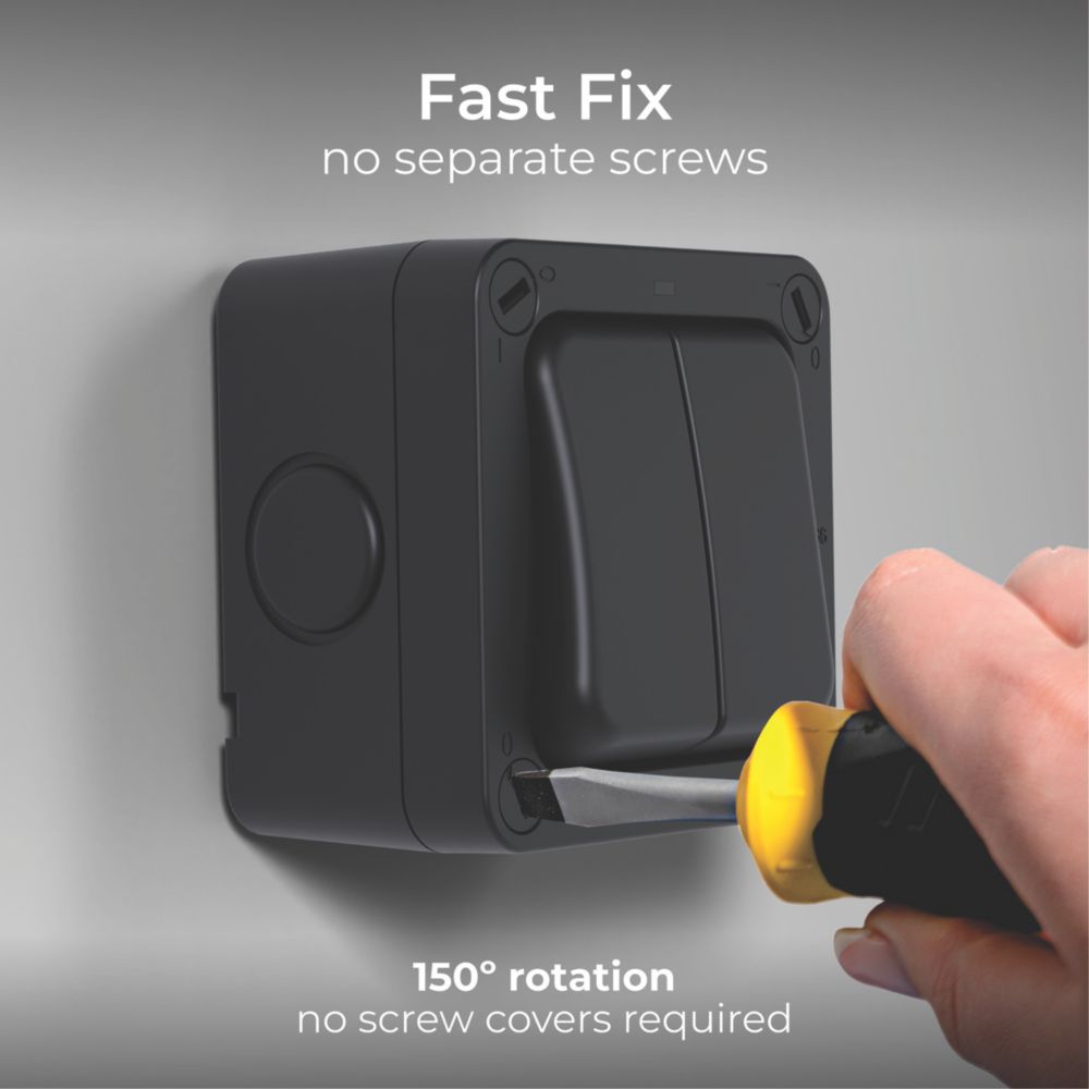 British General IP66 20A 2-Gang 2-Way Weatherproof Outdoor Switch