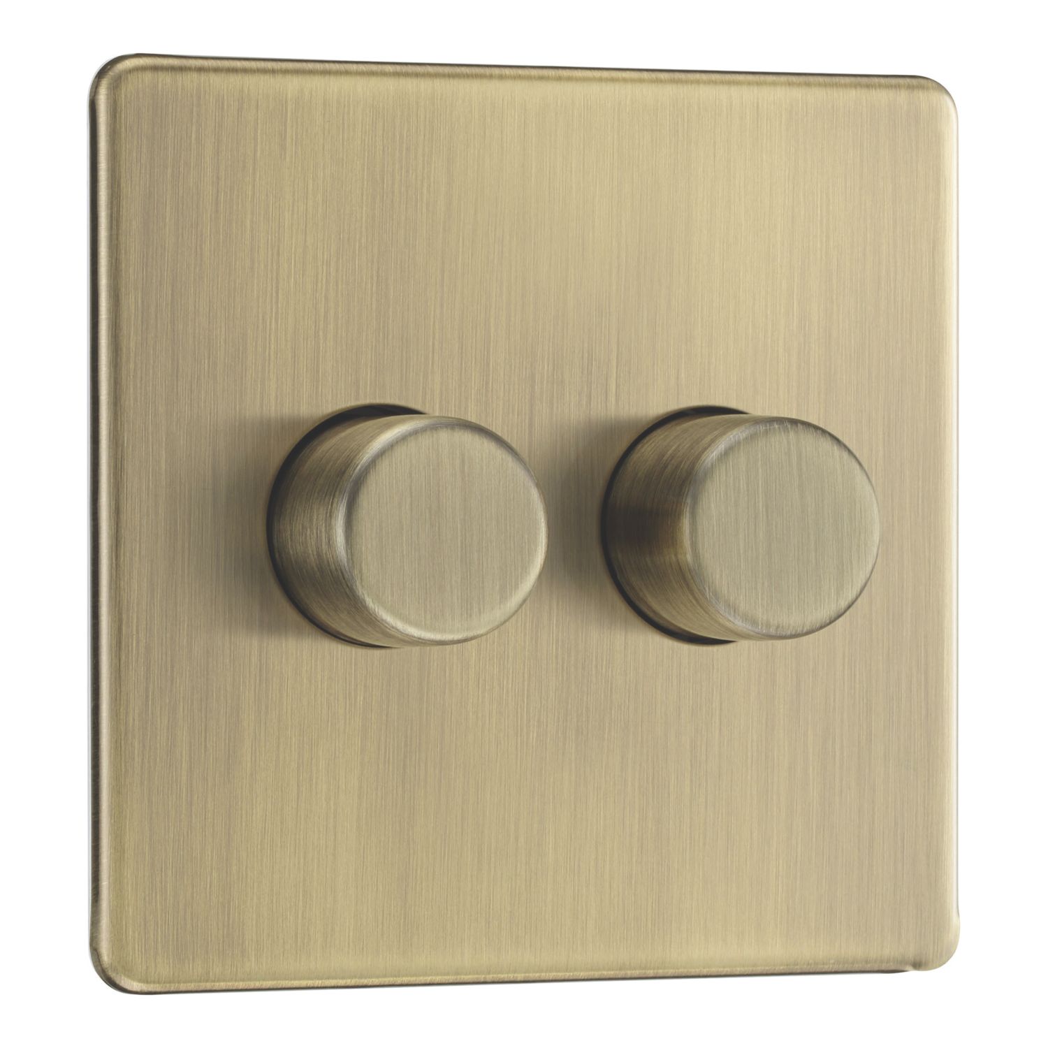 LAP 2-Gang 2-Way LED Dimmer Switch Antique Brass with Colour-Matched Inserts (981CN)
